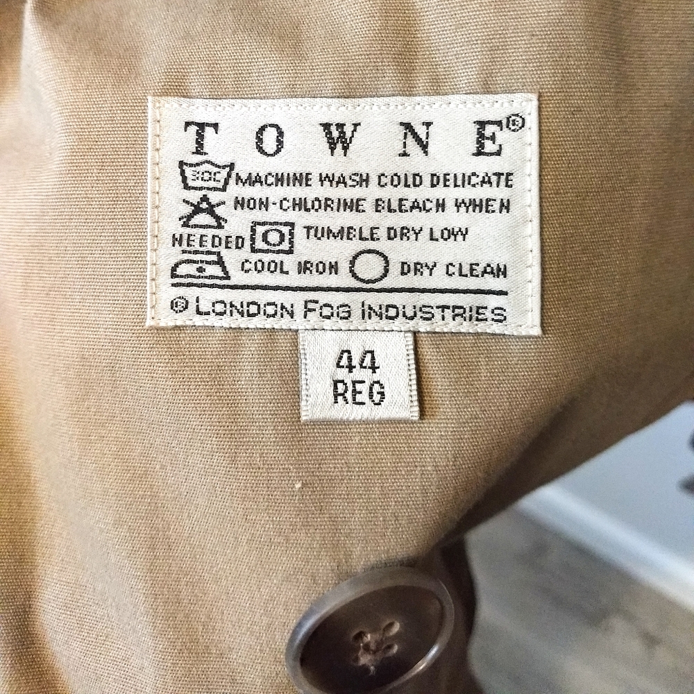 Towne by London Fog Double Breast Mens Trench Coat - Picture 12 of 16